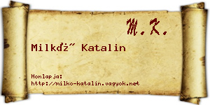 Milkó Katalin névjegykártya